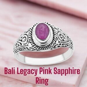 #SS32 Bali Legacy LLakaka Pink Sapphire Ring 💍 In Solid Sterling Silver Size 8